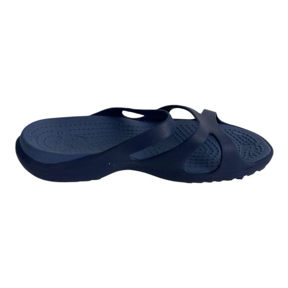 Crocs Kelli Iconic Strappy Slide On Sandal Women's 10 Navy Blue Comfort - Picture 7 of 11